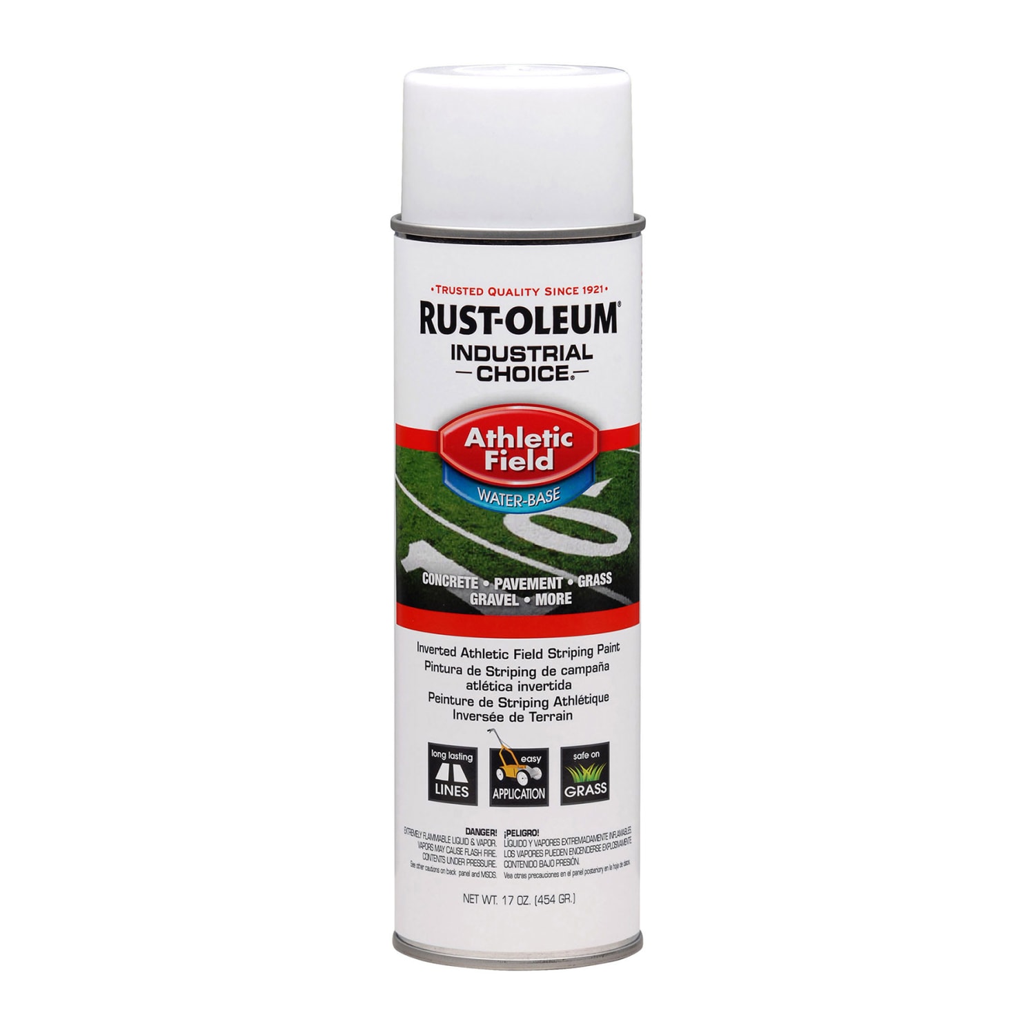 Rust-Oleum Industrial Choice AF1600 System Athletic Field Inverted Striping Paint, 17 Oz, White, Case Of 12 Cans