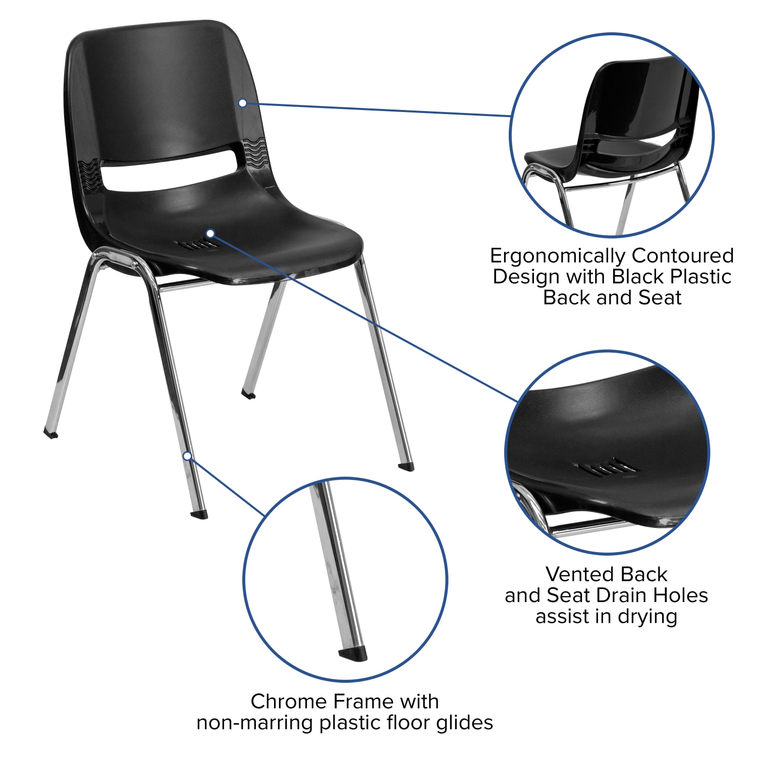 Flash Furniture HERCULES Series 661lb Capacity Ergonomic Shell Stack Chair 16in Seat Height BlackChrome PopularChairscom Flash Furniture HERCULES Series 661 lb Capacity Ergonomic Shell Stack Chair 16in Seat Height BlackChrome PopularChairscom