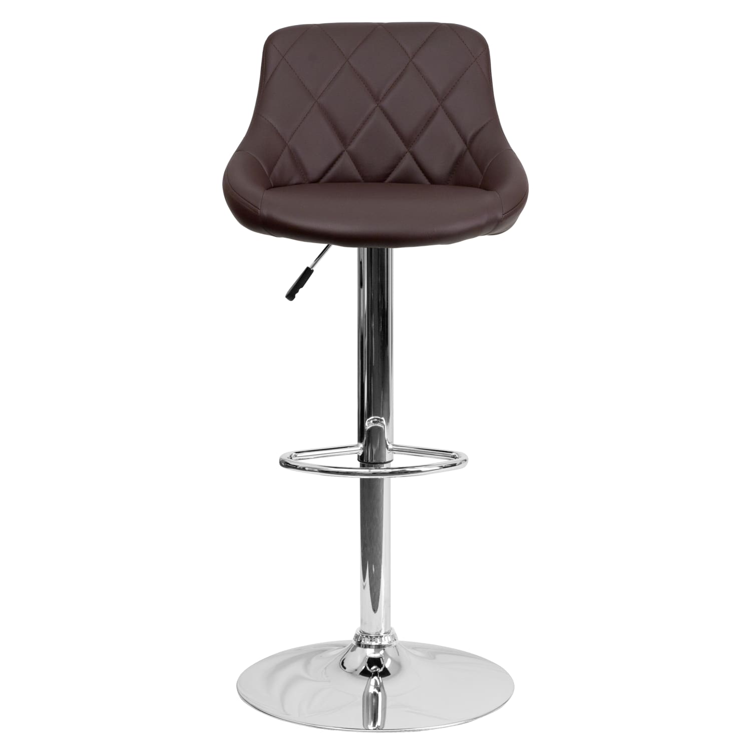 Flash Furniture Contemporary Vinyl Bucket Seat Adjustable Height Barstool with Diamond Pattern Back and Chrome Base Brown PopularChairscom Flash Furniture Contemporary Vinyl Bucket Seat Adjustable Height Barstool with Diamond Pattern Back and Chrome Base Brown PopularChairscom