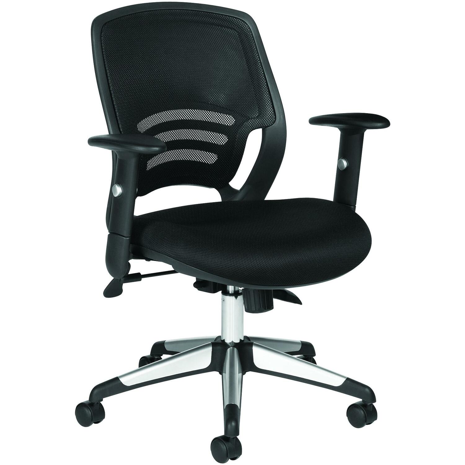 Offices To Go Mesh Mid-Back Chair, Black/Aluminum - Image 3