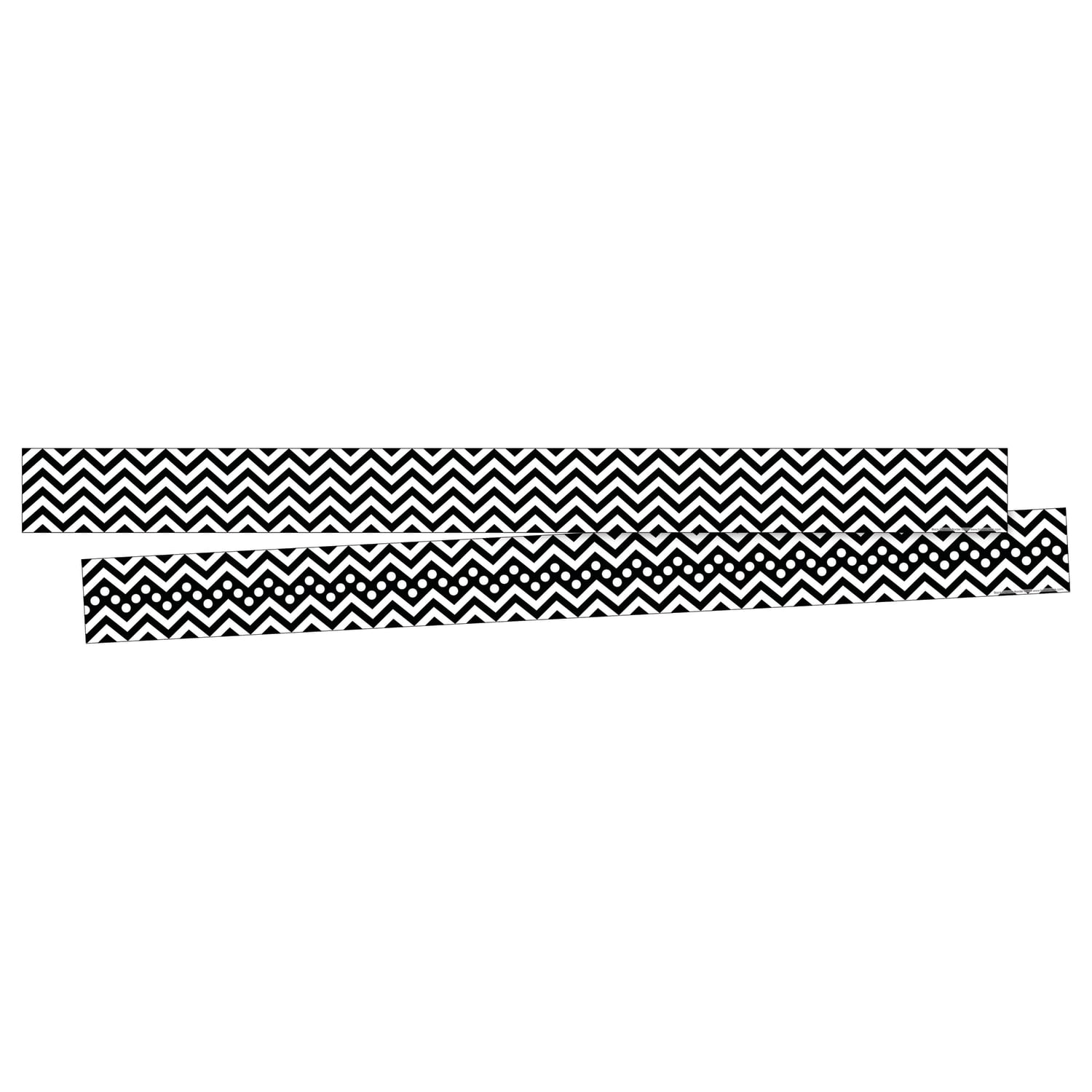 Barker Creek Double-Sided Border Strips, 3in x 35in, Chevron Black/Blue, Set Of 24 - Image 4