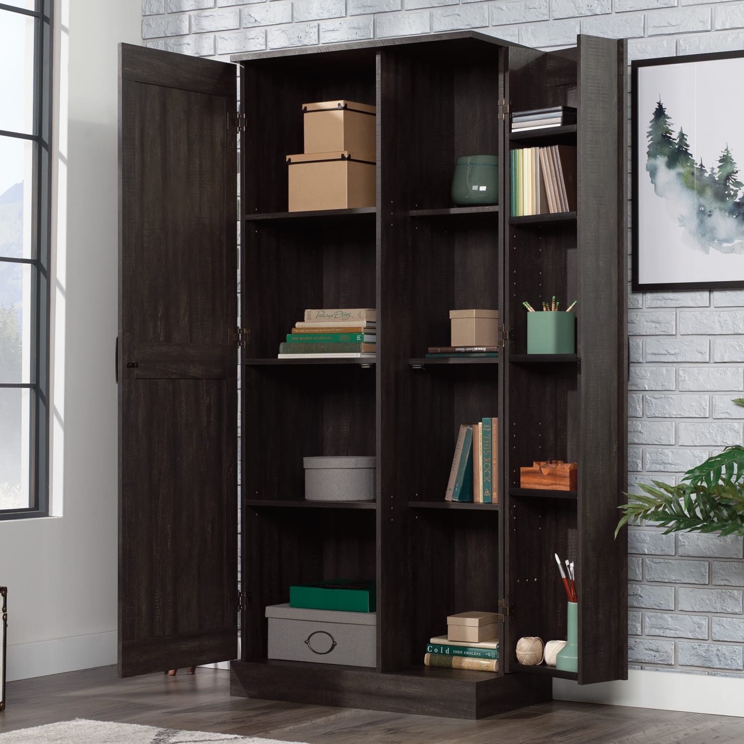 Sauder Select Double Deep 33inW Storage Cabinet, Blade Walnut - Image 5