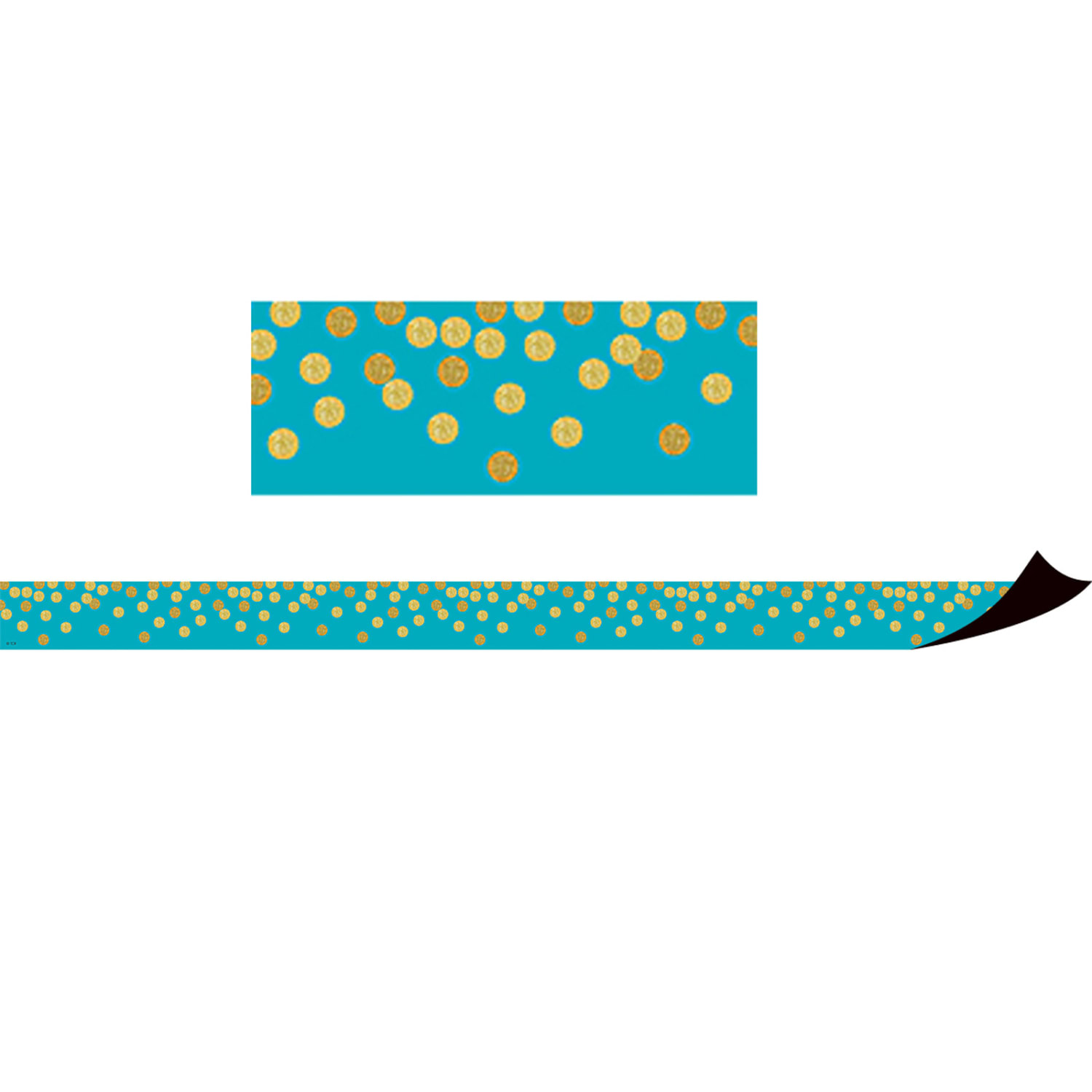 Teacher Created Resources Magnetic Borders, Teal Confetti, 24in x 1-1/2in, 12 Borders Per Pack, Set Of 3 Packs - Image 3