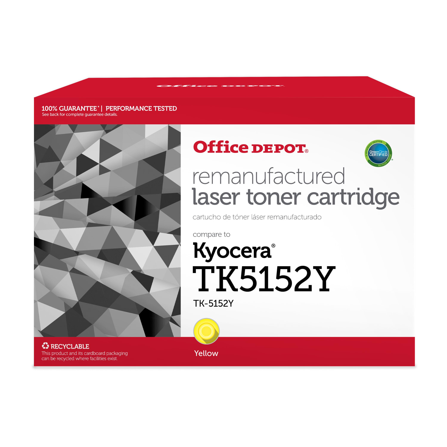 Office Depot ODTK5152Y Yellow Toner Cartridge Replacement For Kyocera Mita TK5152