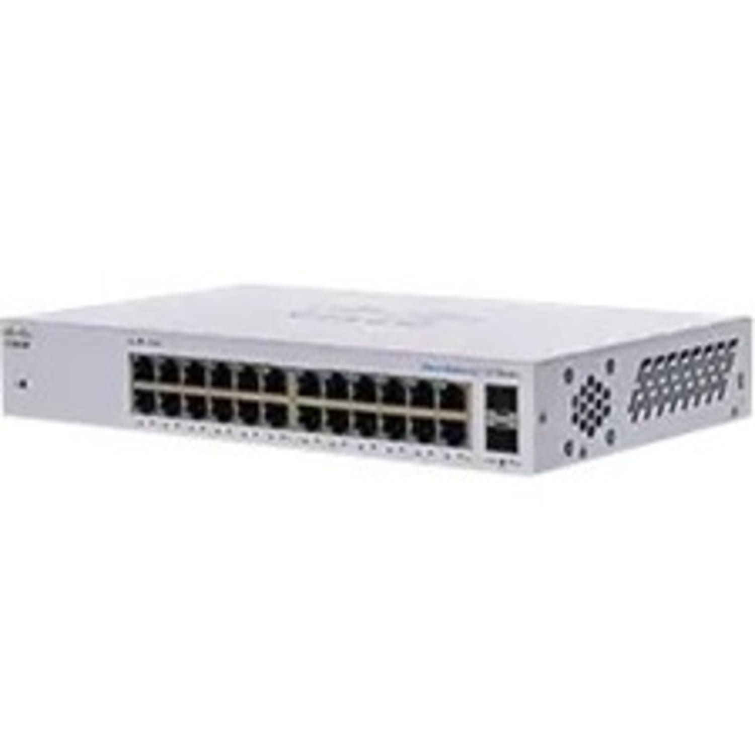 Cisco 110 CBS110-24T Ethernet Switch - 24 Ports - 2 Layer Supported - Modular - 2 SFP Slots - 16.34 W Power Consumption - CBS11024TNA