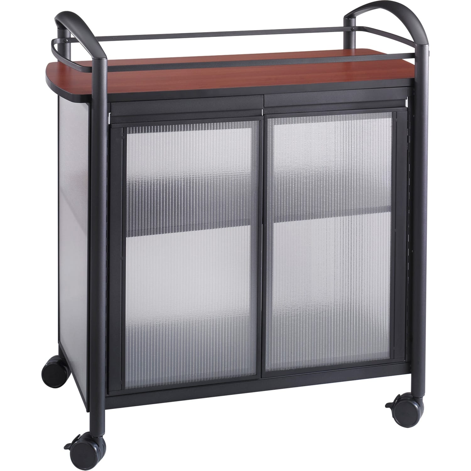 Safco Impromptu Refreshment Cart, 36 1/2inH x 34inW x 21 1/4inD, Black - Image 3