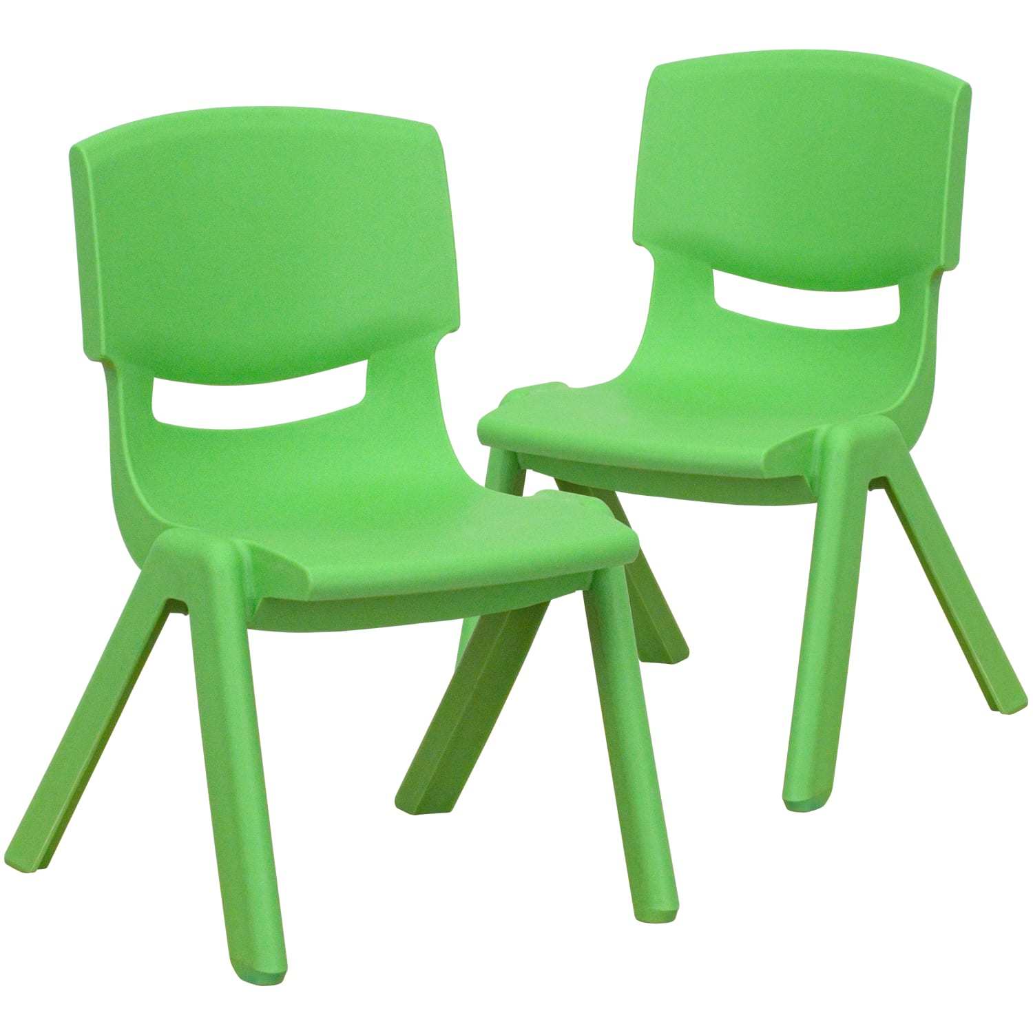 Flash Furniture Plastic Stackable School Chairs With 10 12in Seat Height Green Set Of 2 Chairs PopularChairscom