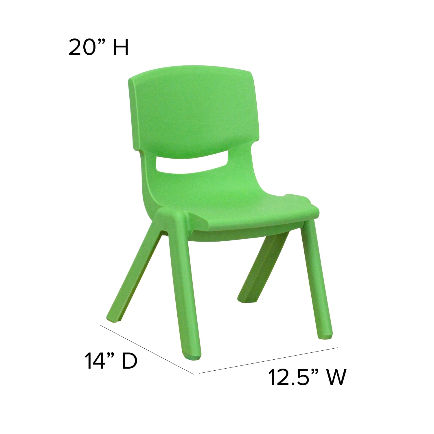 Flash Furniture Plastic Stackable School Chairs With 10 12in Seat Height Green Set Of 2 Chairs PopularChairscom