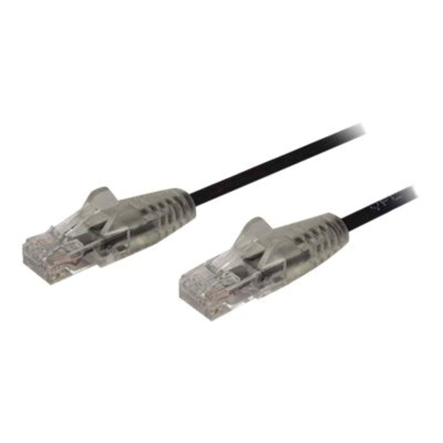 StarTech.com 1ft CAT6 Cable - Slim CAT6 Patch Cord - Black- Snagless RJ45 Connectors - Gigabit Ethernet Cable - 28 AWG - LSZH (N6PAT1BKS) - Image 3