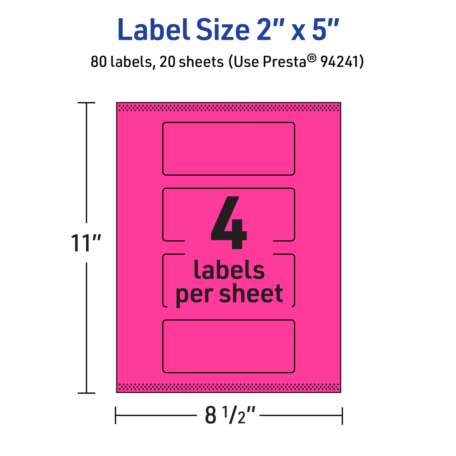 Avery Print-To-The-Edge Labels With Sure Feed Technology, 94241-NMP20, Rectangle, 2in x 5in, Matte Neon Magenta, Pack of 80 - Image 6