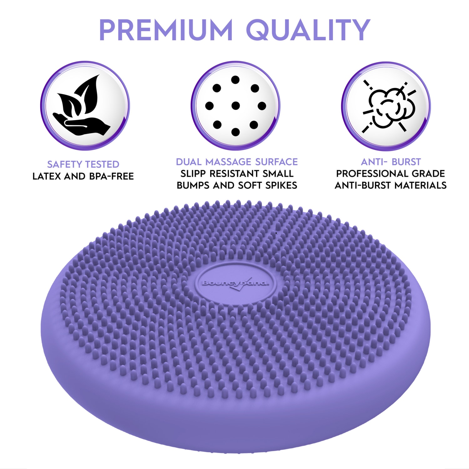 Bouncyband Big Wiggle Seat Sensory Cushion 13in Purple PopularChairscom