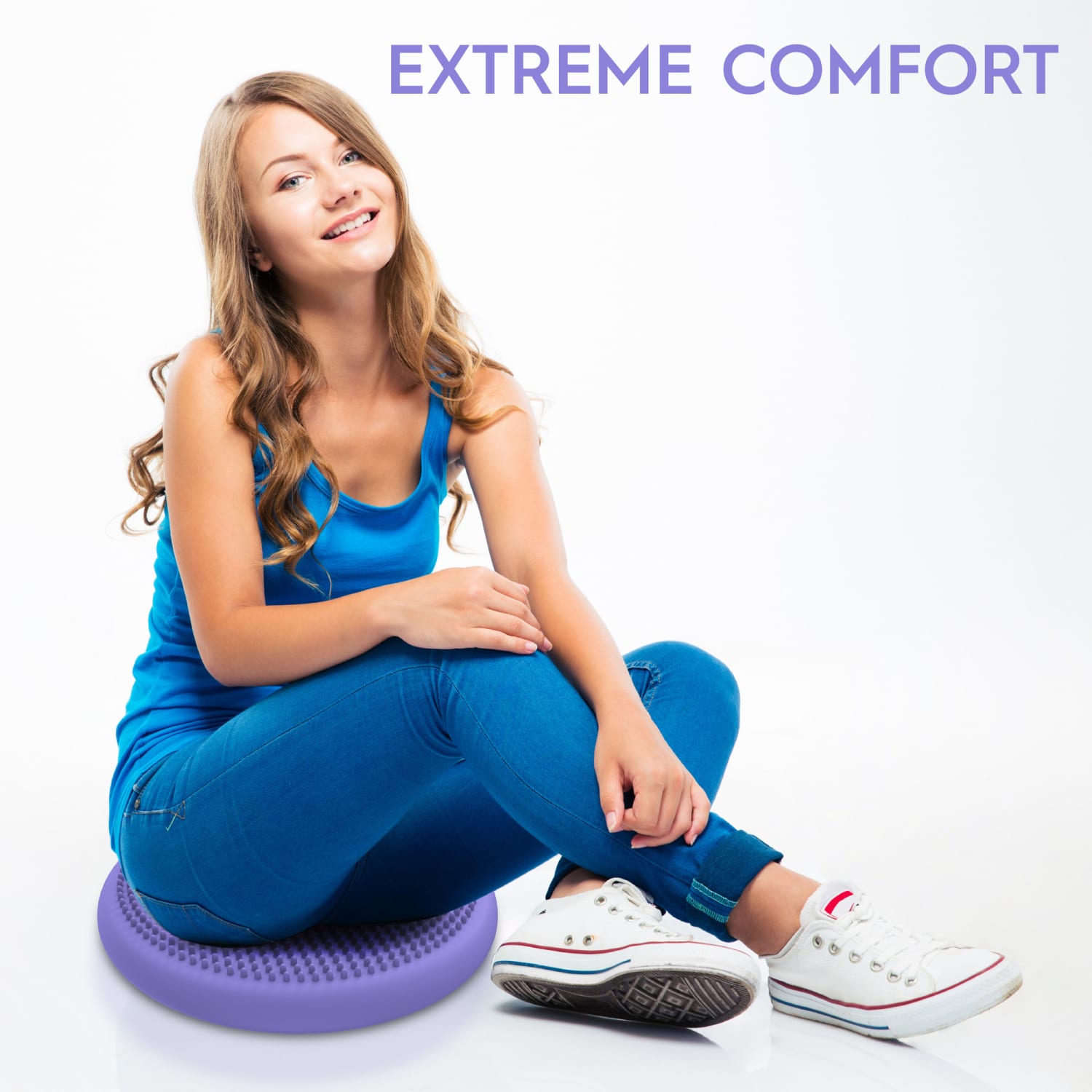 Bouncyband Big Wiggle Seat Sensory Cushion 13in Purple PopularChairscom
