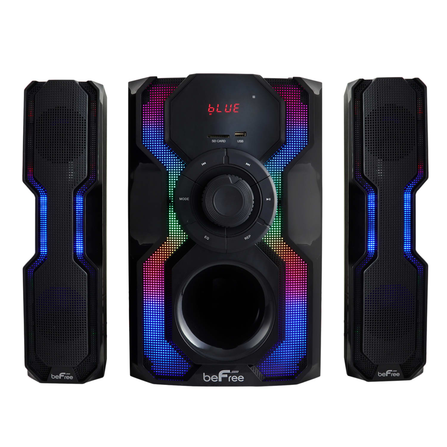 BeFree Sound 2.1-Channel Bluetooth Multimedia Wired Speaker Shelf Stereo System, 9.25inH x 12.2inW x 14.5inD, Black, 995106069M - Image 5