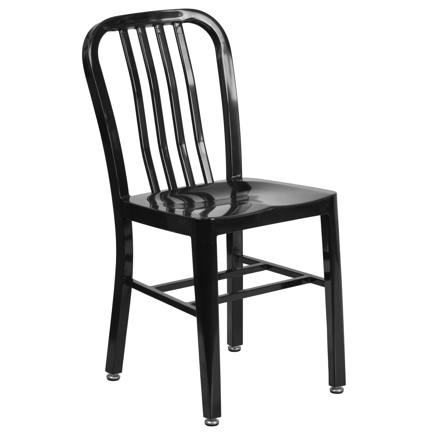 Flash Furniture Commercial-Grade Metal Indoor/Outdoor Chair, Black - Image 3