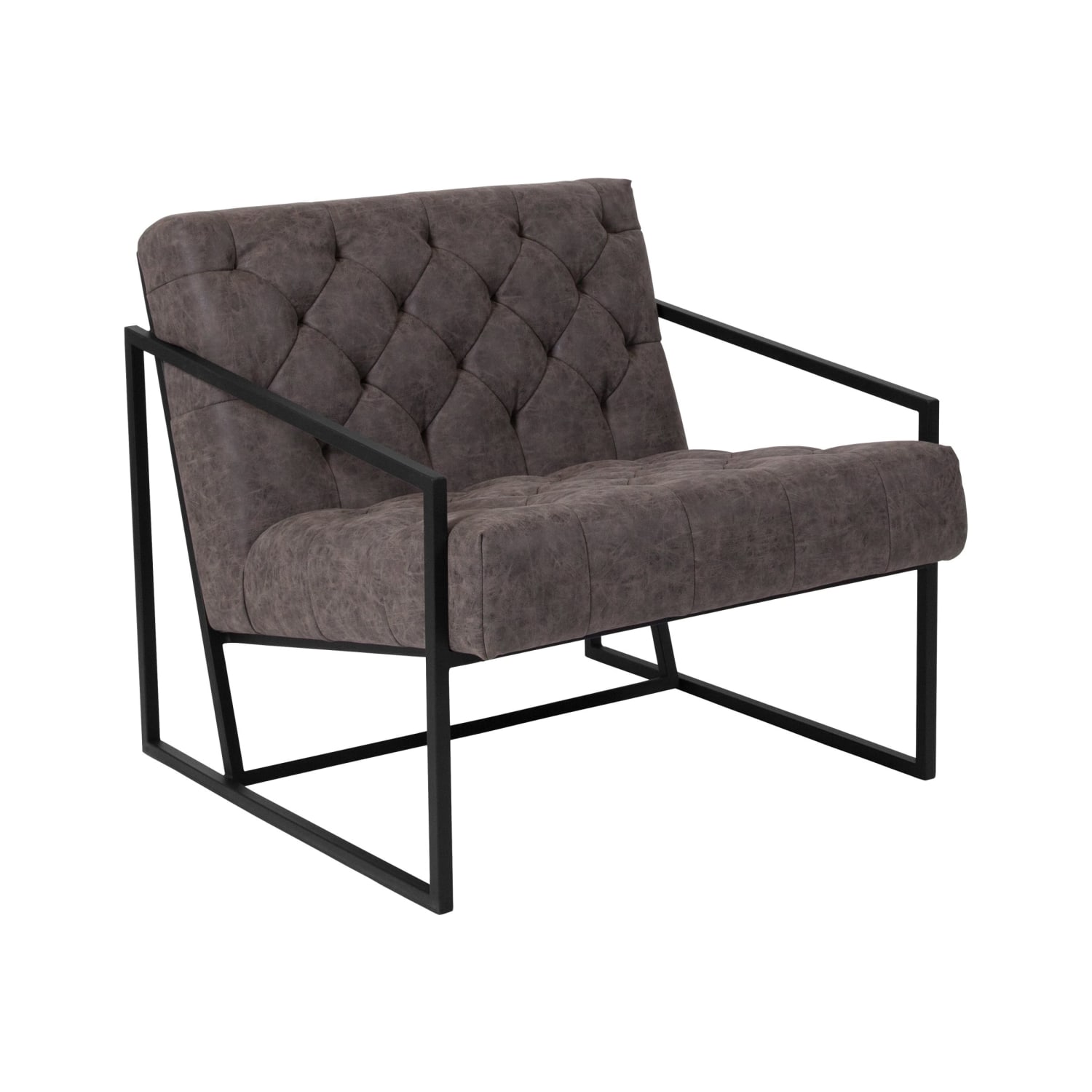 Flash Furniture HERCULES Madison Series LeatherSoft Tufted Lounge Chairs Retro Gray PopularChairscom Flash Furniture HERCULES Madison Series LeatherSoft Tufted Lounge Chairs Retro Gray PopularChairscom