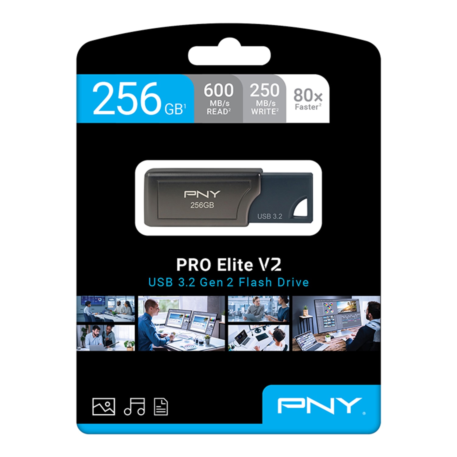 PNY PRO Elite V2 USB 3.2 Gen 2 Flash Drive, 256GB, Black - Image 5