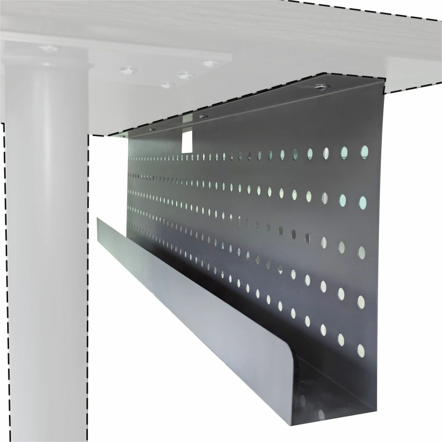 Lorell Invent Training Table Components - 42in Width x 3in Depth x 10in Height x 39.37 mil Thickness - Durable - Steel - Silver - 1 Each - Image 4