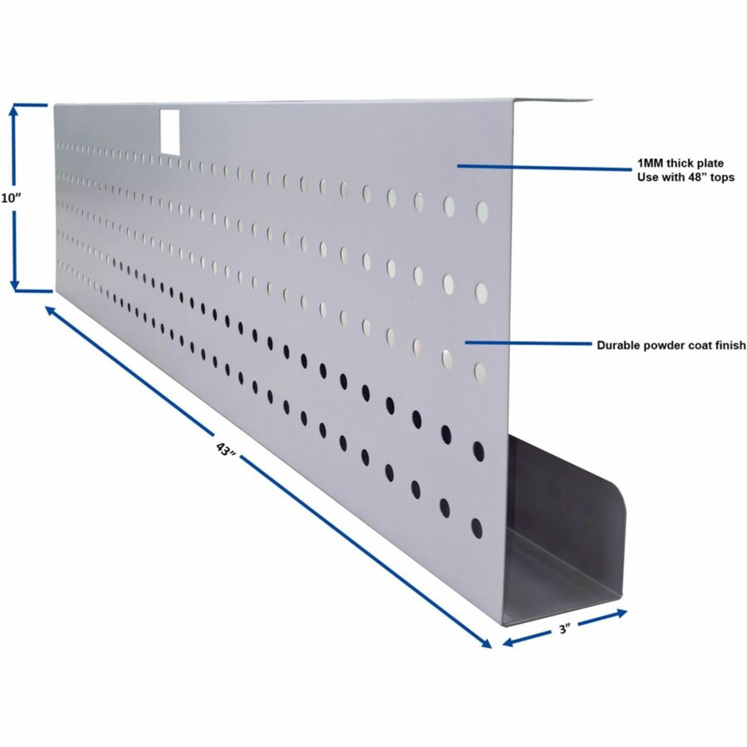 Lorell Invent Training Table Components - 42in Width x 3in Depth x 10in Height x 39.37 mil Thickness - Durable - Steel - Silver - 1 Each - Image 6