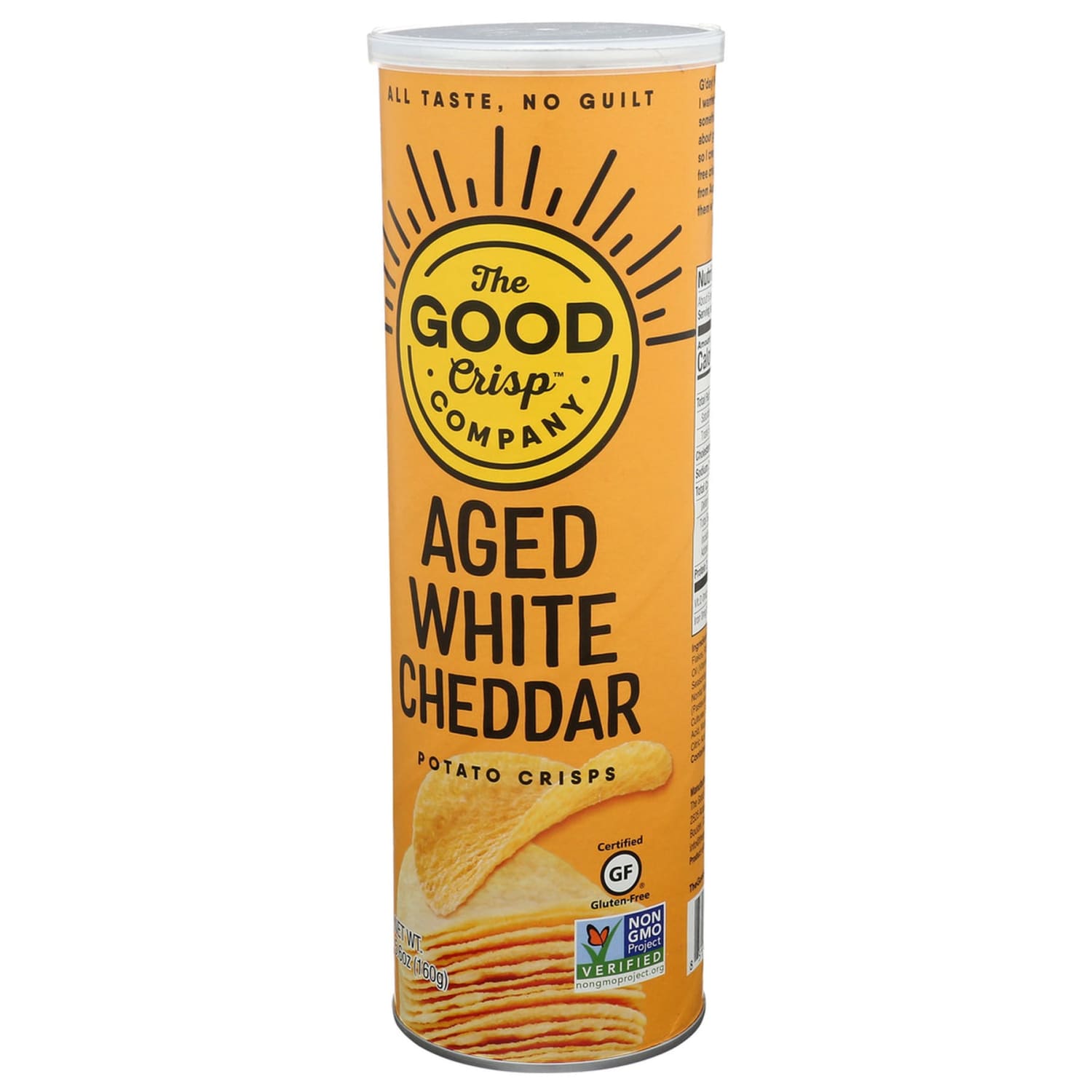 The Good Crisp Company Potato Crisps, Aged White Cheddar, 5.6 Oz, Total Qty 8