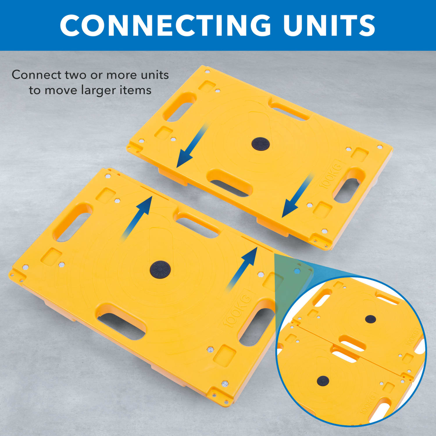 Mount-It! Small Platform Mover Dolly, 3-1/4inH x 16-1/4inW x 11inD, Yellow - Image 3