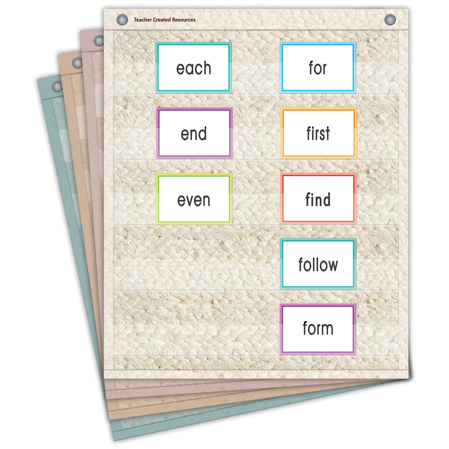 Teacher Created Resources Woven Magnetic Mini Pocket Charts, 14in x 17in, Set Of 4