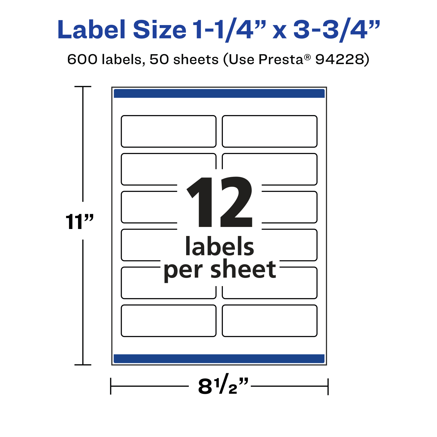 Avery Removable Labels With Sure Feed, 94228-RMP50, Rectangle, 1-1/4in x 3-3/4in, White, Pack Of 600 Labels - Image 6