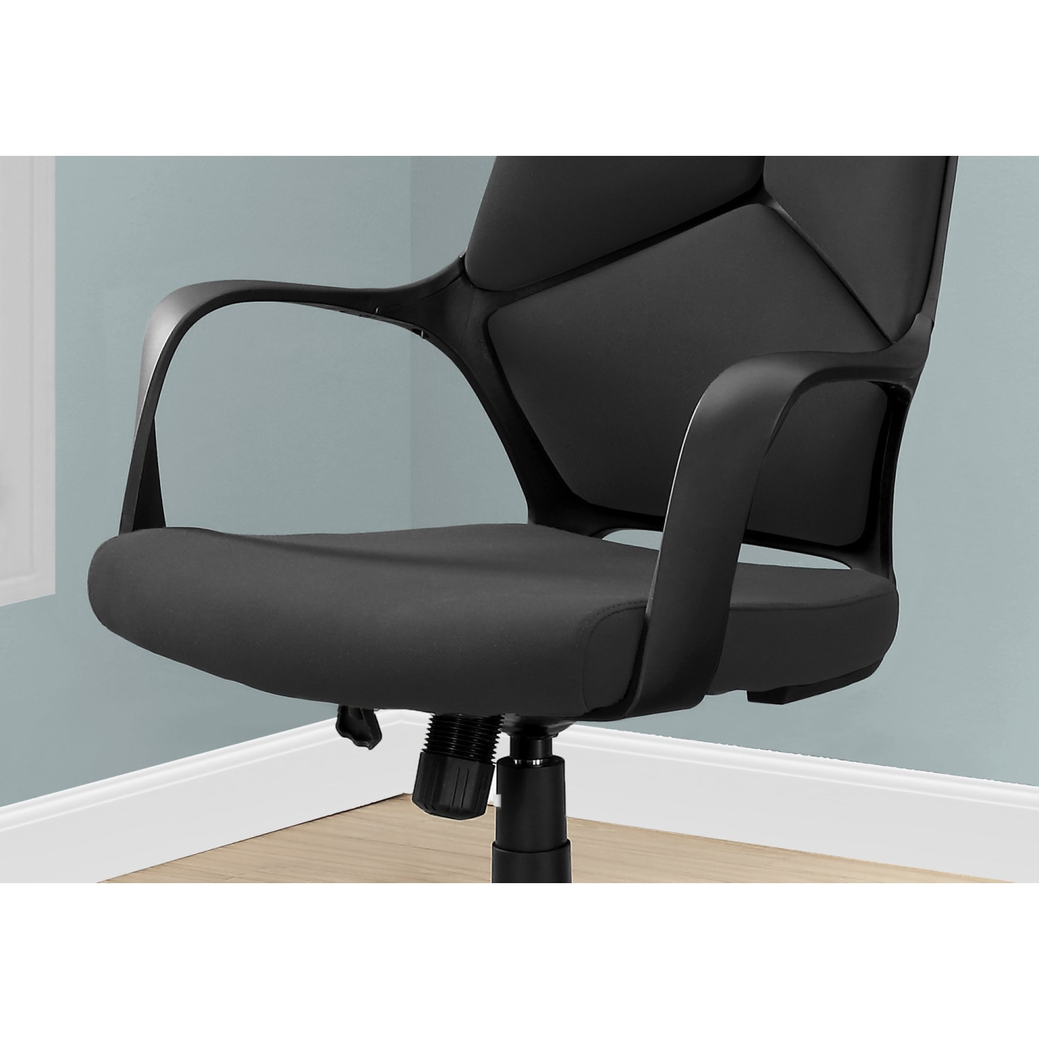 Monarch Specialties High-Back Office Chair, Integrated Headrest, 4 Pad Segment Back, Black - Image 4