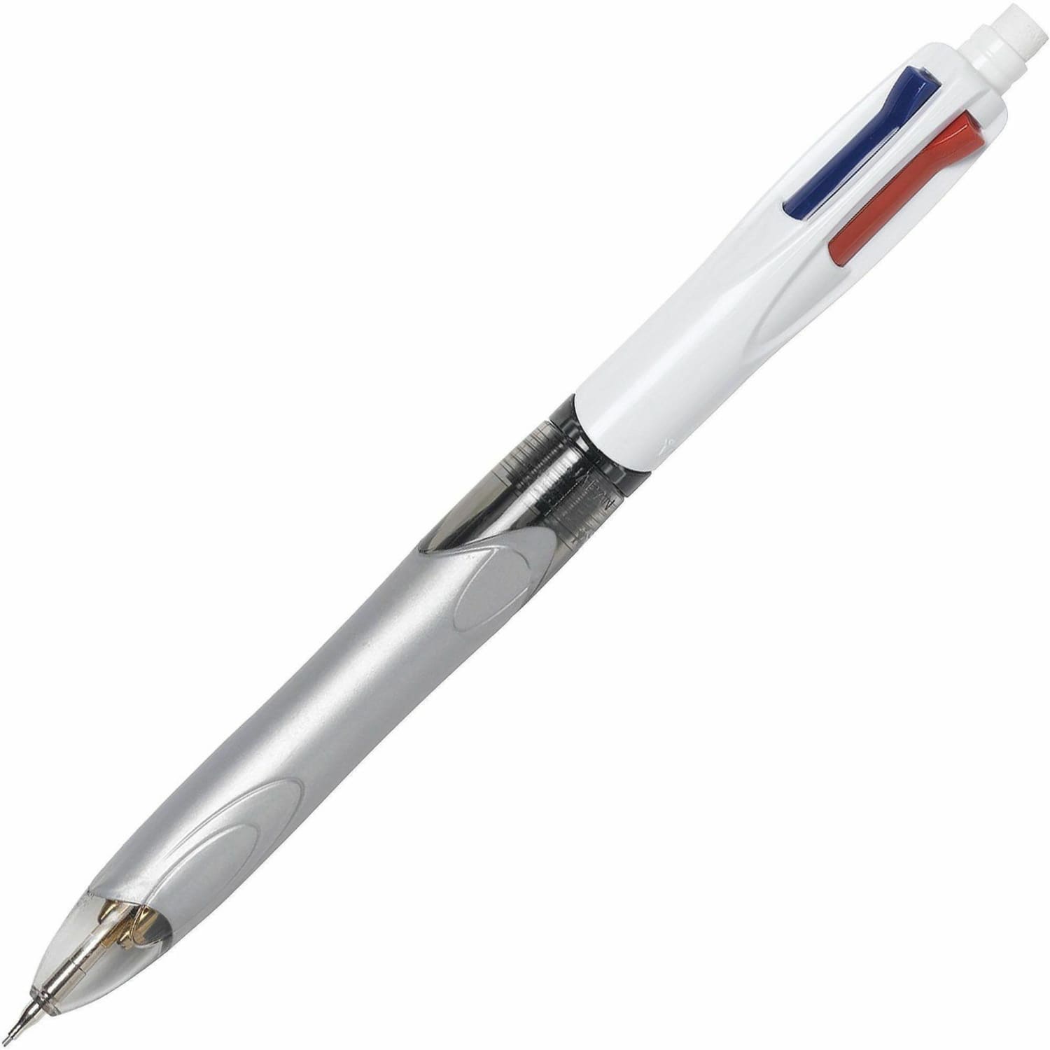 BIC 4-Color Pen/Pencil, #2HB Pencil Lead, 0.7 mm Medium Point, White/Gray/Black Barrel, Black/Blue/Red Ink - Image 4