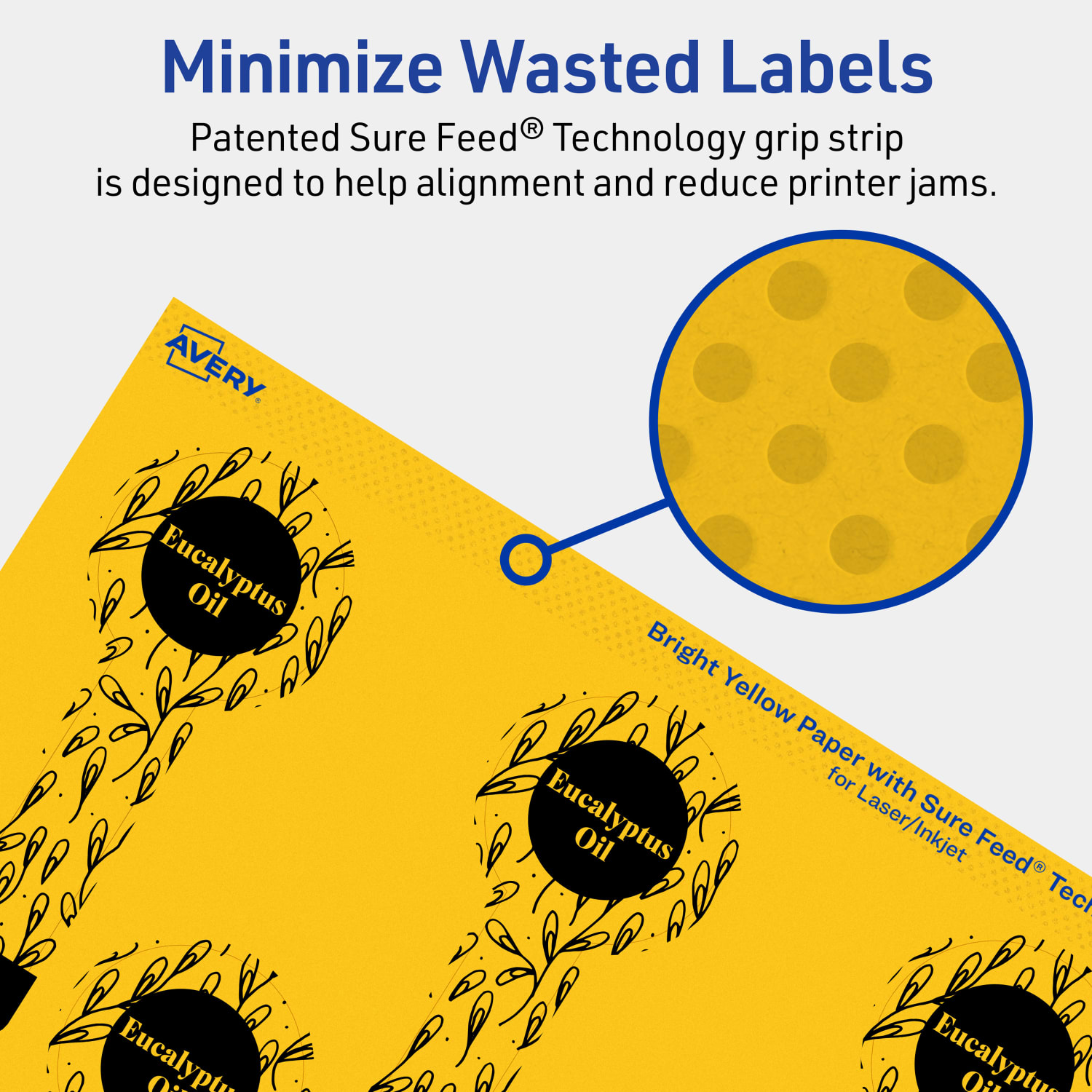 Avery Print-To-The-Edge Labels With Sure Feed Technology, 94116-BYP20, Lollipop, 1-1/2in x 4in, Matte Bright Yellow, Pack of 160 - Image 5