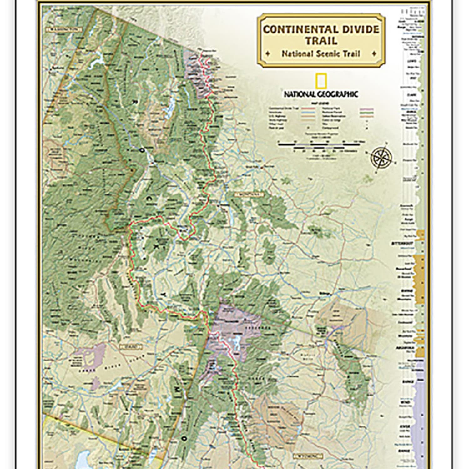 National Geographic Continental Divide Trail Map, Laminated, 18in x 48in - Image 3