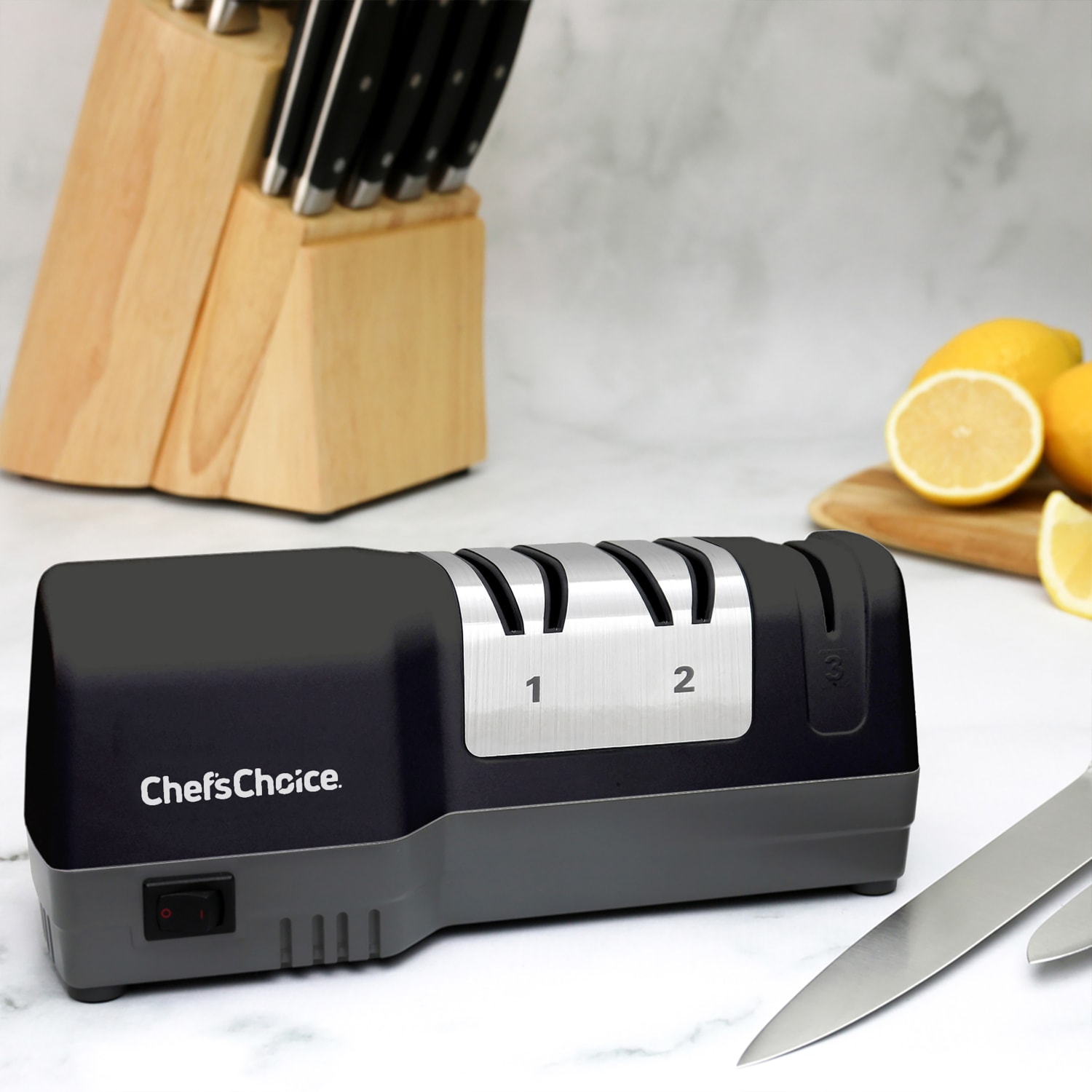 Edgecraft Chefs Choice 3-Stage Hybrid Knife Sharpener, Black/Silver - Image 4
