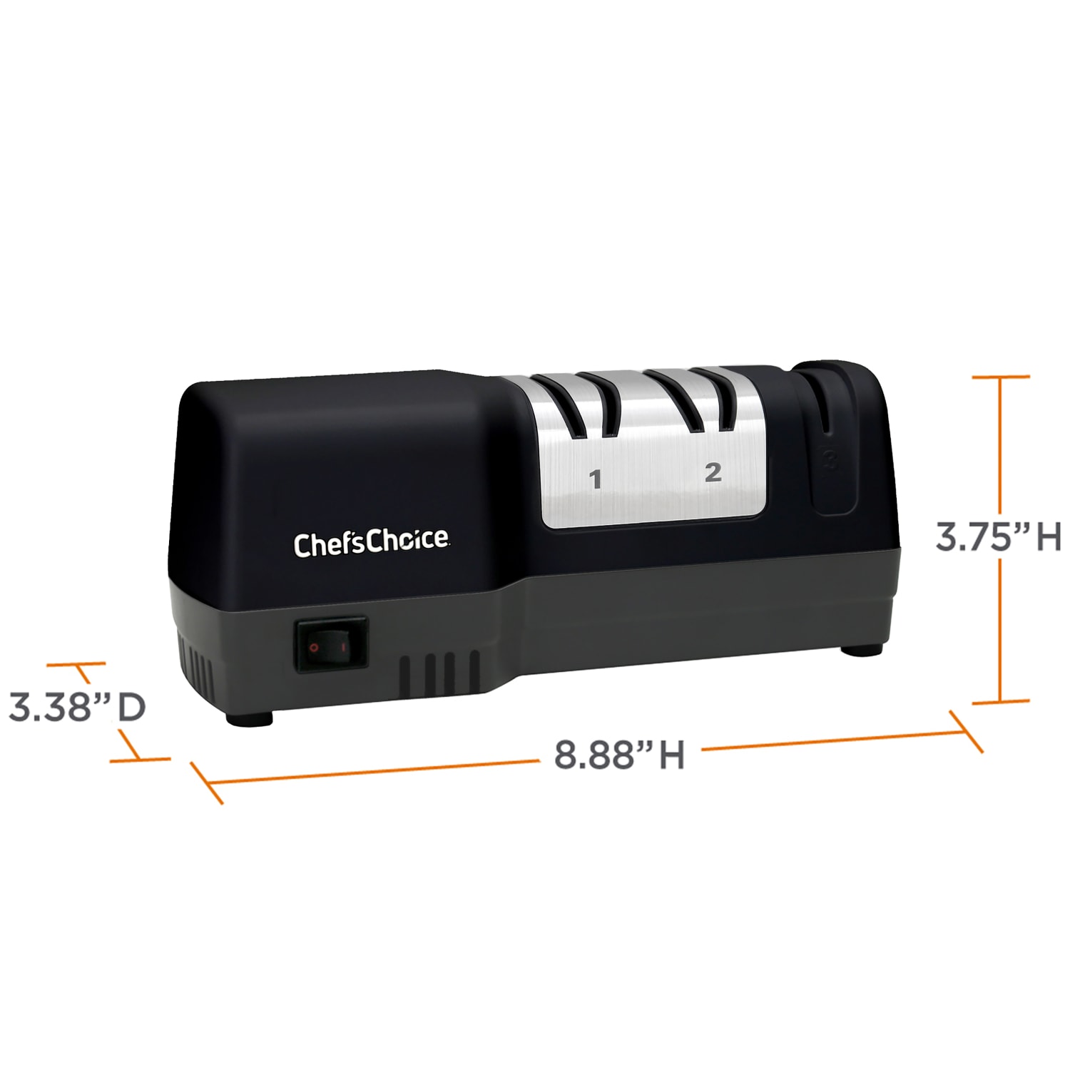 Edgecraft Chefs Choice 3-Stage Hybrid Knife Sharpener, Black/Silver - Image 5