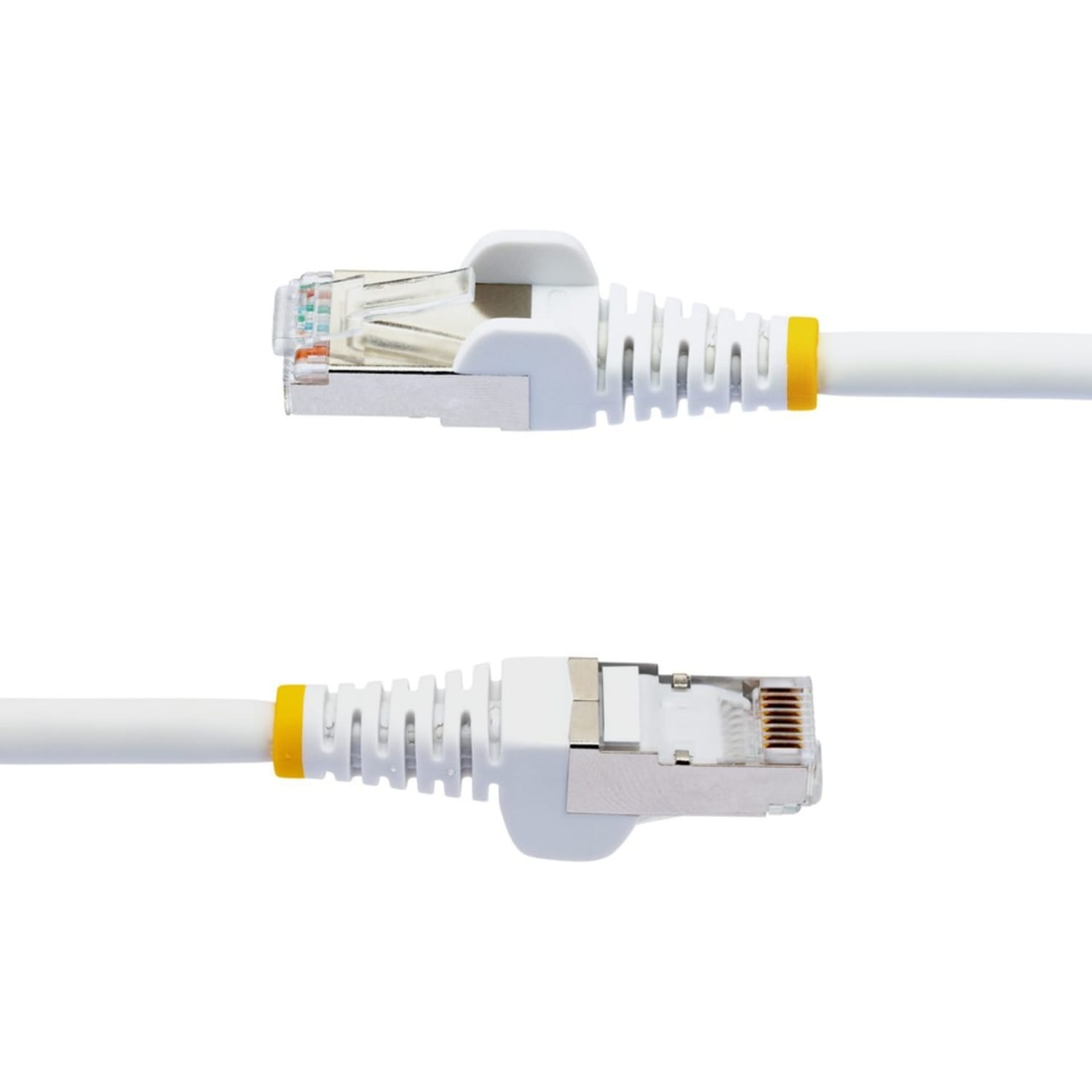 StarTech.com 2ft CAT6a Ethernet Cable, White Low Smoke Zero Halogen (LSZH) 10 GbE 100W PoE S/FTP Snagless RJ-45 Network Patch Cord - 2ft White Low Smoke Zero Halogen (LSZH) Shielded CAT6A Ethernet Cable - 10GbE Multi Gigabit 1/2.5/5/10Gbps - Image 4