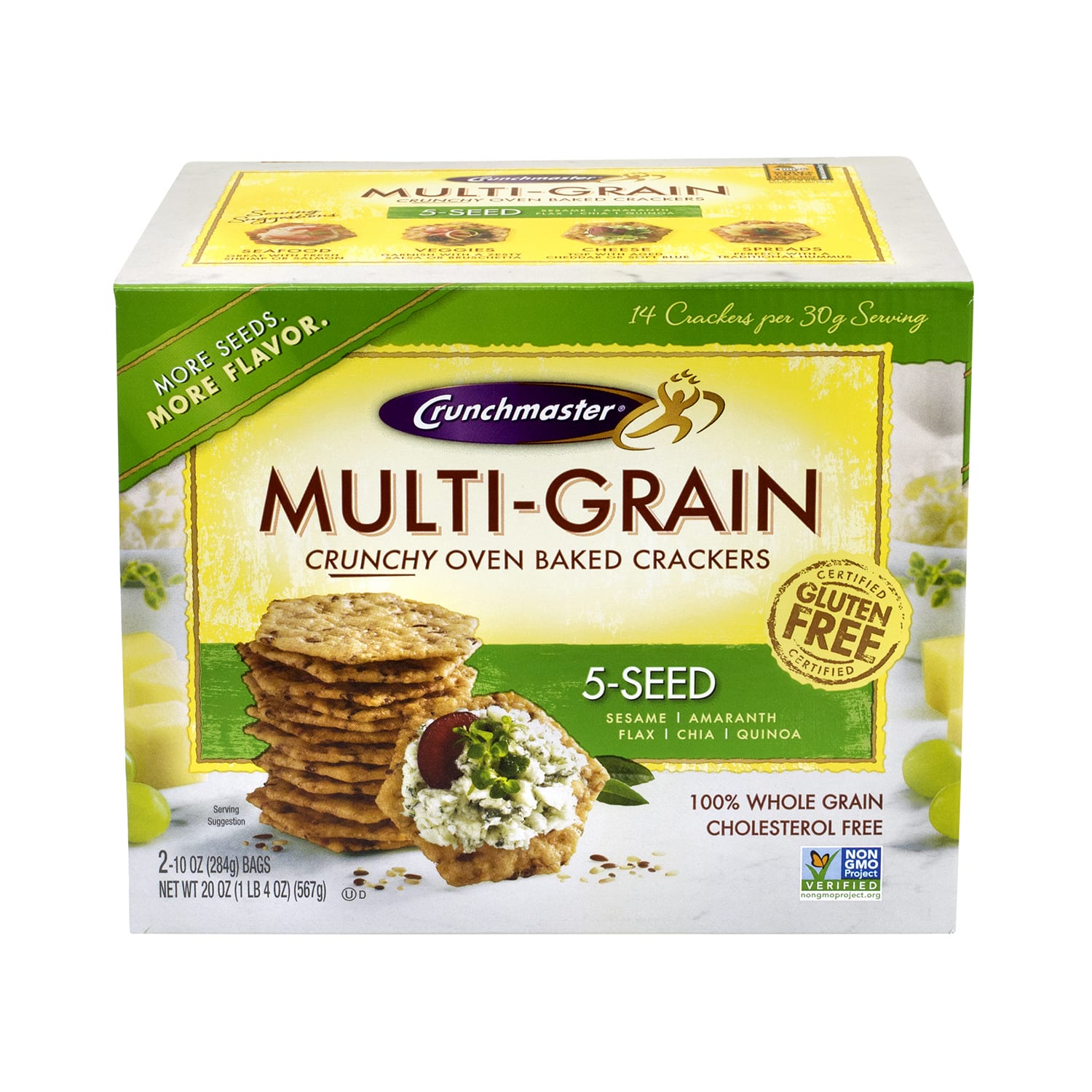 Crunchmaster 5-Seed Multigrain Crunchy Oven-Baked Crackers, 20 Oz Box - Image 3