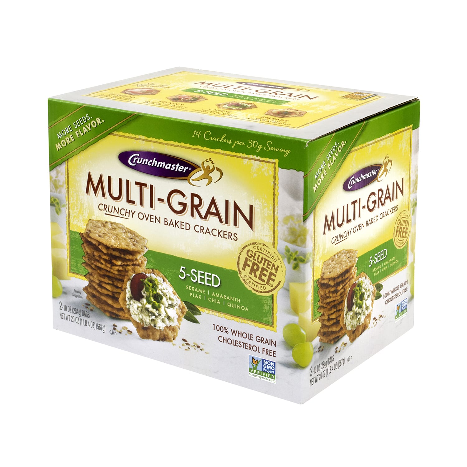Crunchmaster 5-Seed Multigrain Crunchy Oven-Baked Crackers, 20 Oz Box - Image 4