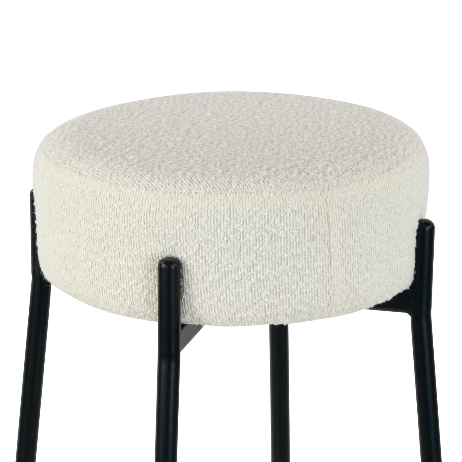 Glamour Home Avon Boucle Fabric Bar Stools, Beige/Black, Set Of 2 Stools - Image 6