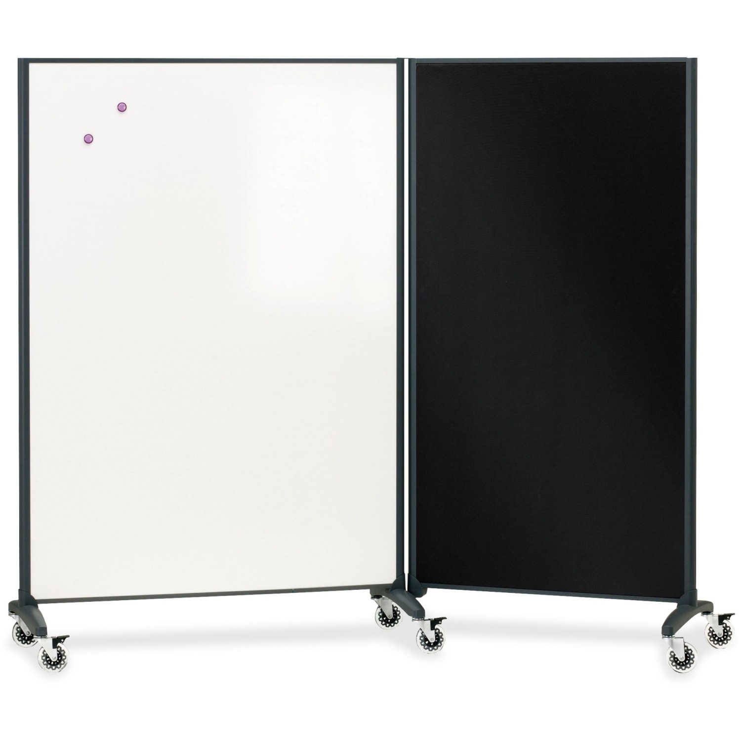 Quartet Motion Room Divider With DuraMax Porcelain Magnetic Dry-Erase Whiteboard Surface, 48in x 72in, Metal Frame With Graphite Finish - Image 3