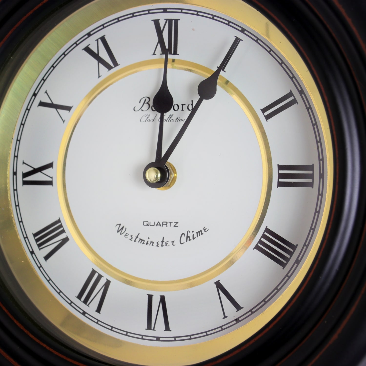 Bedford Clocks Wall Clock, 16-1/2inH x 9-3/4inW x 4inD, Black Oak - Image 4