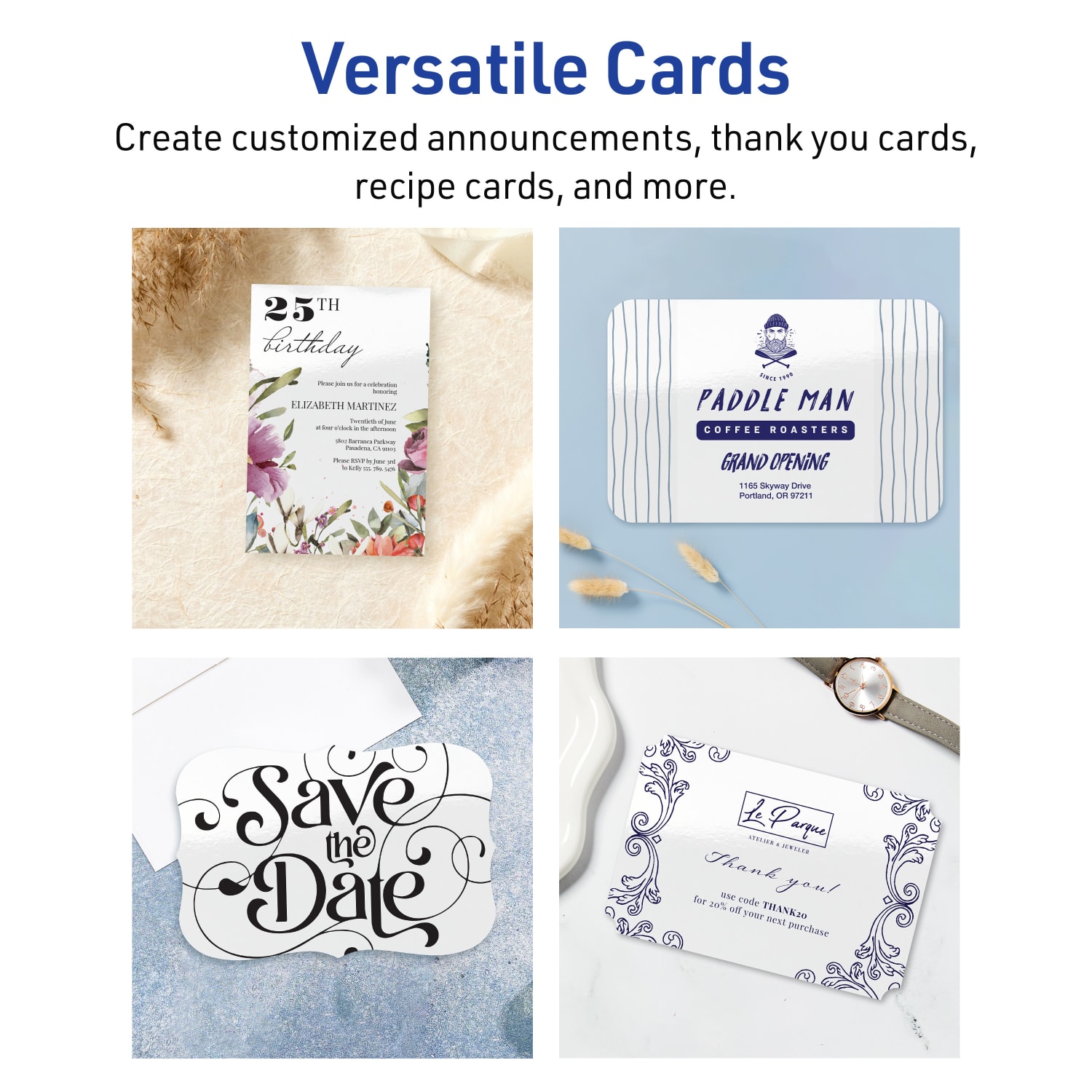 Avery Printable Postcards With Sure Feed Technology, 6in x 9in Rectangle Rounded Corners, Glossy White, Pack Of 25 - Image 4