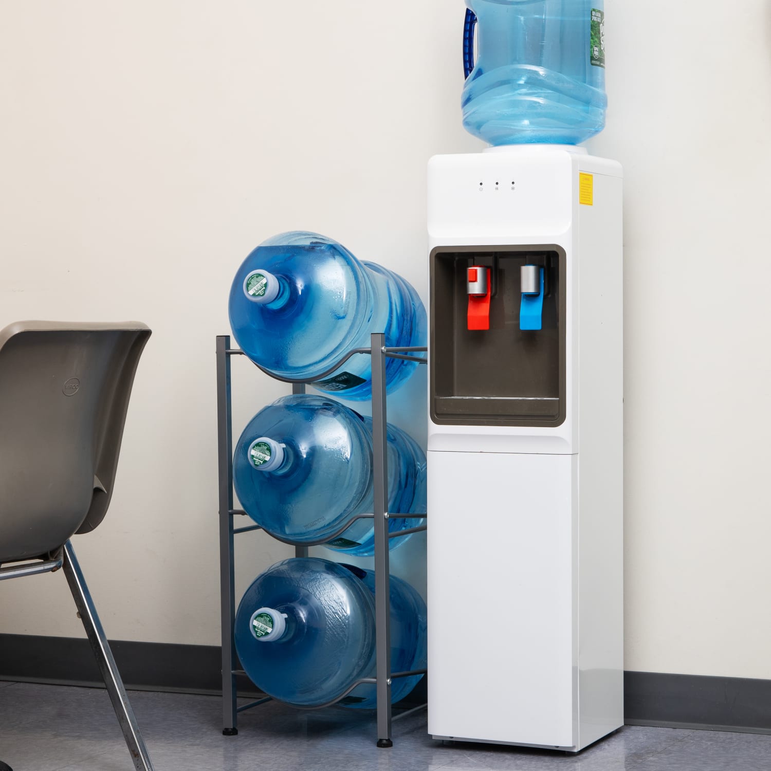 Mind Reader 5 Gallon Water Jug Stand Metal 3 Tier Water Cooler Stand, 28-3/4inH x 13 1/2inW x 13 1/2inD, Silver - Image 3
