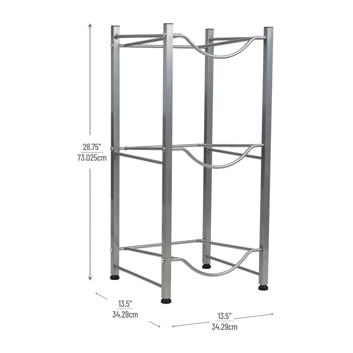 Mind Reader 5 Gallon Water Jug Stand Metal 3 Tier Water Cooler Stand, 28-3/4inH x 13 1/2inW x 13 1/2inD, Silver - Image 4