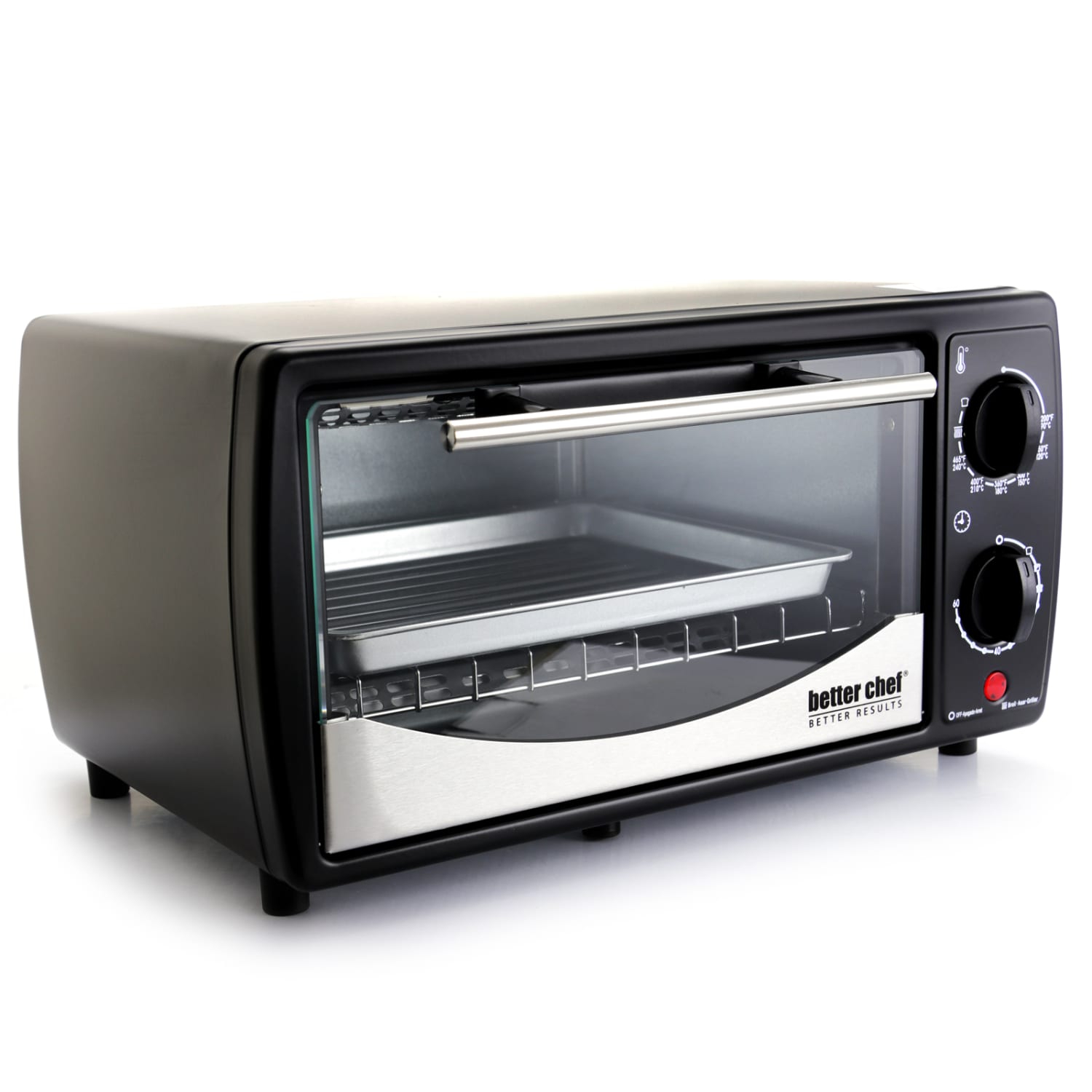 Better Chef Toaster Oven With Broiler, 9 L, Black/Stainless Steel