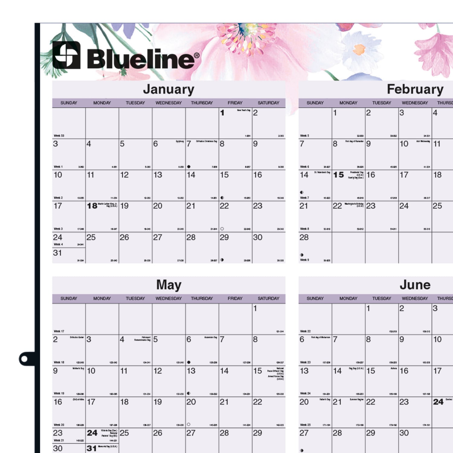 2027 Blueline Colorful Laminated, Reversible And Erasable Yearly Wall Planner, 24in x 36in, 100% Recycled, Passion, January To December, Total Qty 1 - Image 5