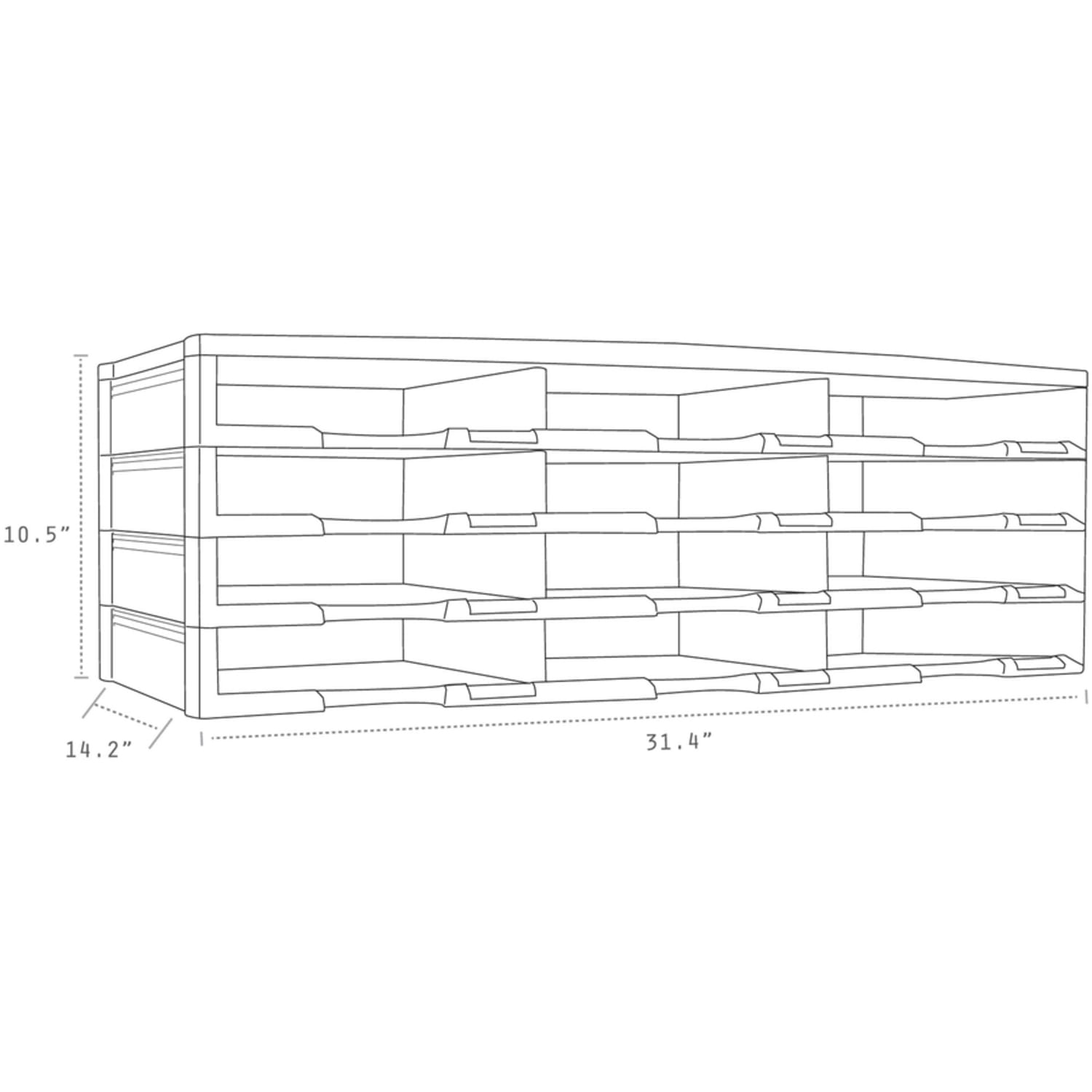 Storex 12-compartment Organizer - 6000 x Sheet - 12 Compartment(s) - 9.50in x 12in - 10.5in Height x 14.1in Width31.4in Length - 100% Recycled - Black - Polystyrene - 1 Each - Image 6