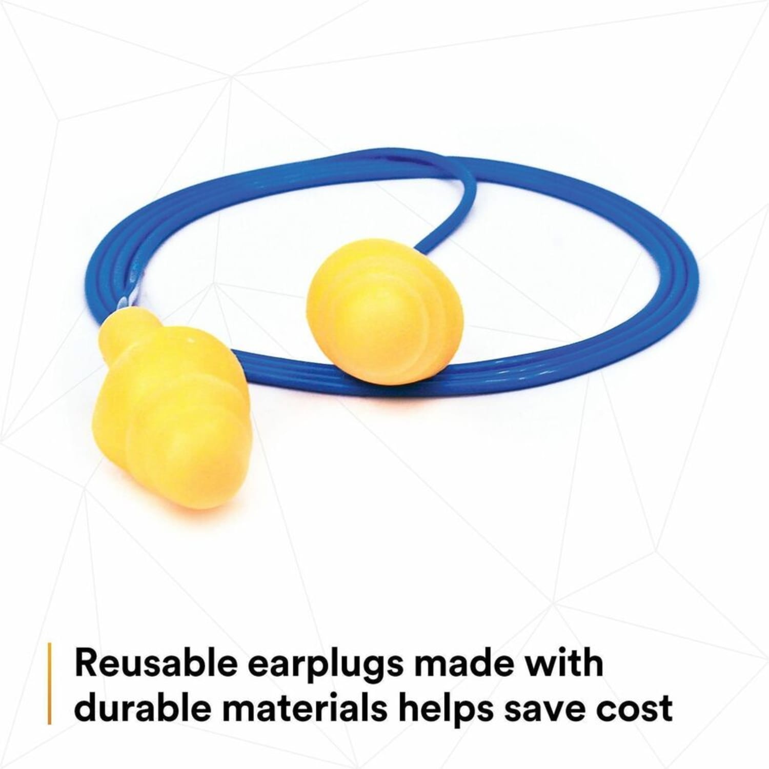 E-A-R UltraFit Corded Earplugs - Noise, Blast Protection - Polymer - Yellow - Comfortable, Washable, Dielectric, Disposable - 100 / Box - Image 4