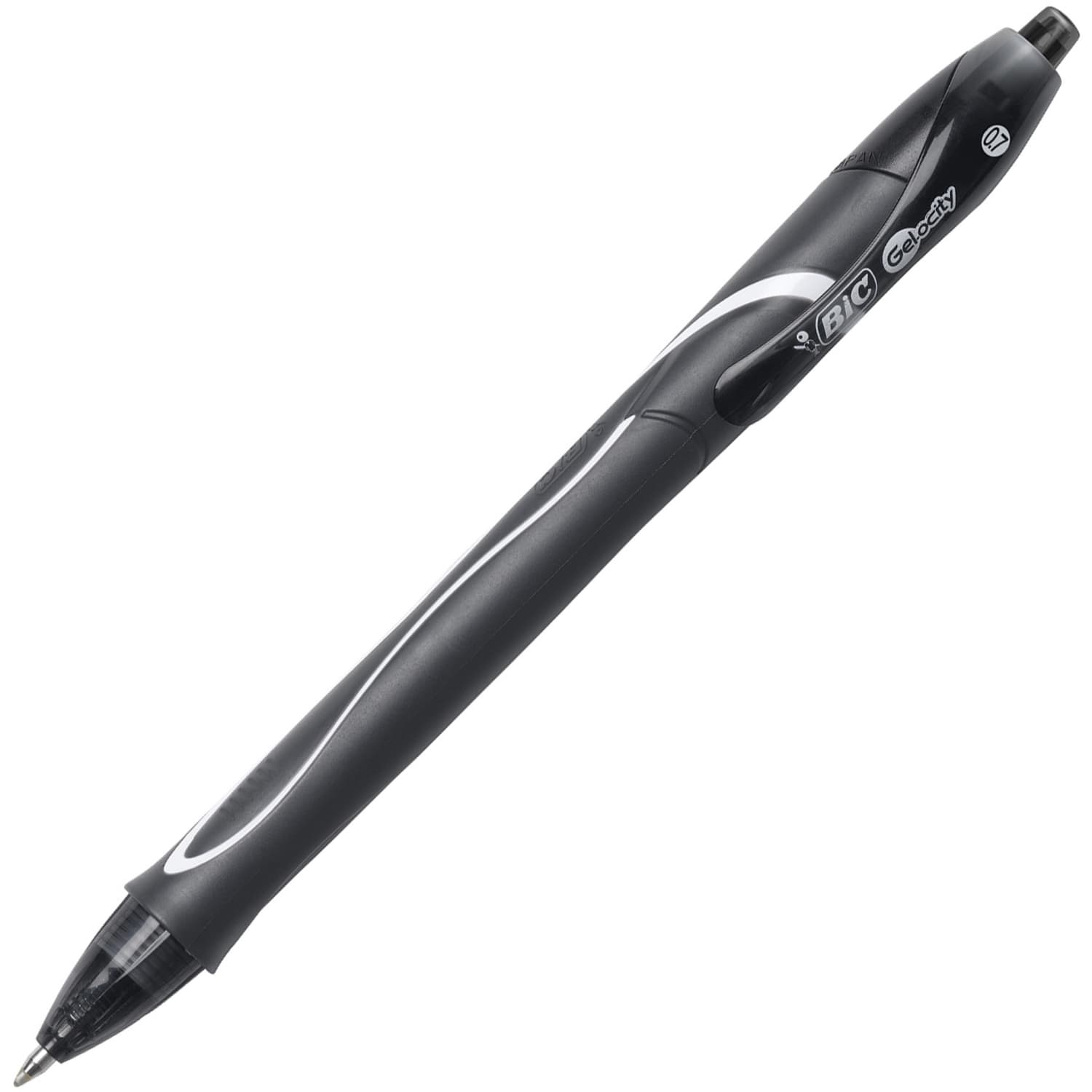 BIC Gel-ocity Quick-Dry Retractable Gel Pens, Medium Point, 0.7 mm, Black Barrel, Black Ink, Pack Of 4 Pens - Image 3