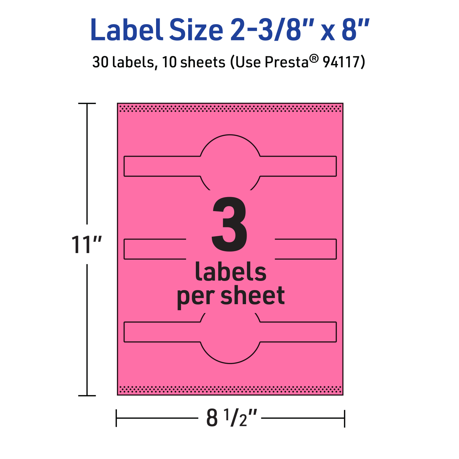 Avery Printable Labels With Sure Feed Technology, 94117-BPP10, Cigar, 2-3/8in x 8in, Matte Bright Pink, Pack of 30 - Image 6