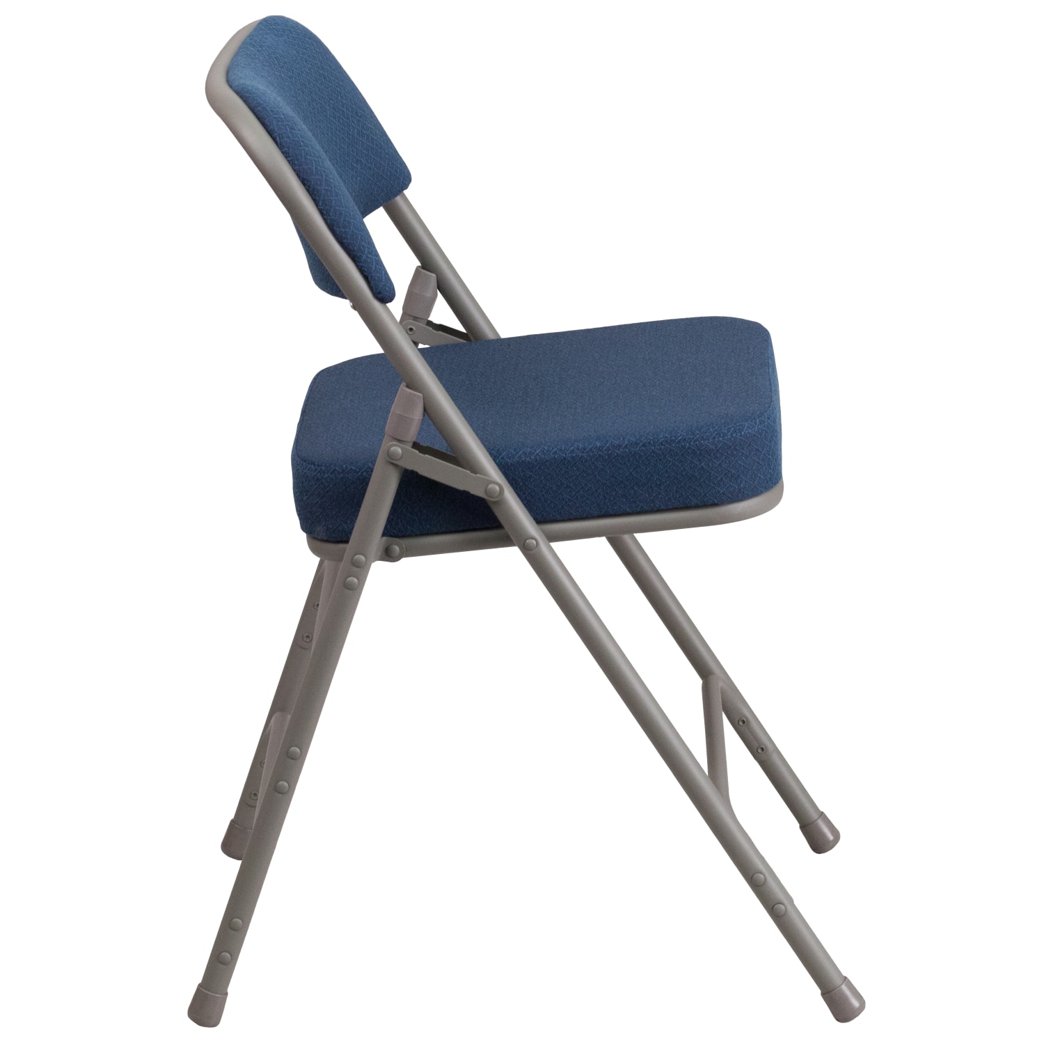 Flash Furniture HERCULES Series Premium Curved Triple Braced & Hinged Fabric Upholstered Metal Folding Chairs, Navy, Set Of 2 Chairs - Image 10