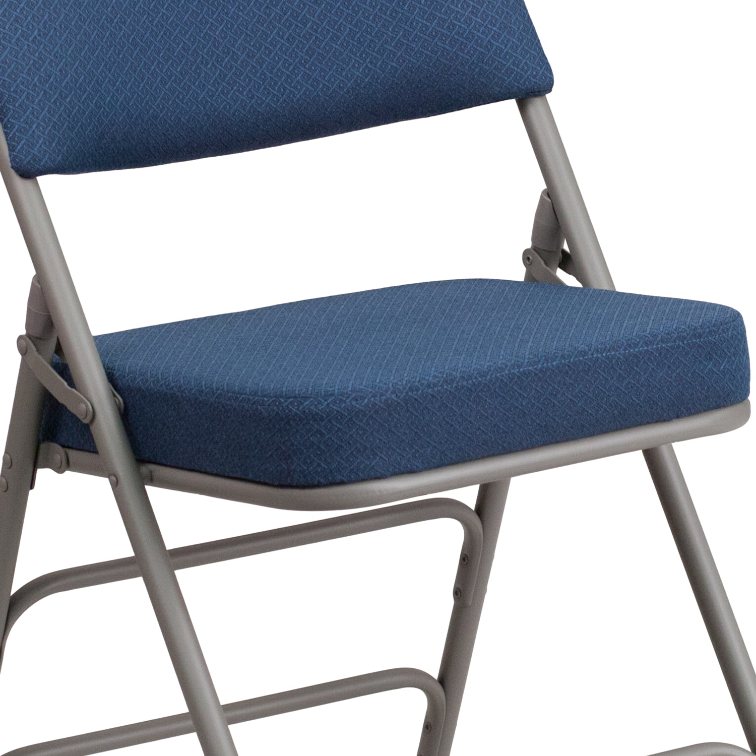 Flash Furniture HERCULES Series Premium Curved Triple Braced & Hinged Fabric Upholstered Metal Folding Chairs, Navy, Set Of 2 Chairs - Image 11