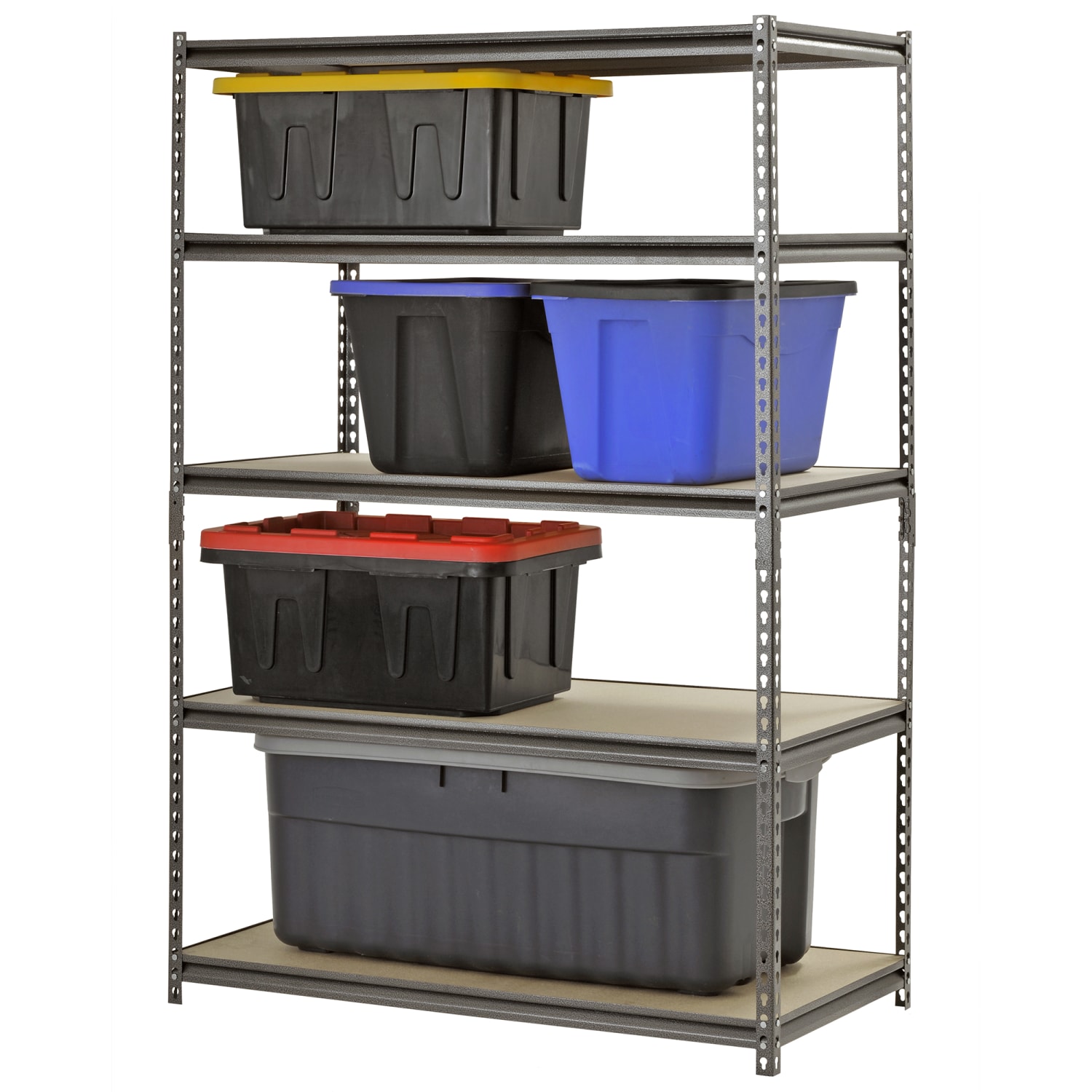 Edsal Muscle Rack Heavy Duty Boltless Steel Shelving Unit, 5-Shelf, 72inH x 48inW x 24inD, Silver - Image 6